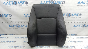 BMW X3 F25 11-17 passenger seat back upholstery, black leather with grey stitching, Sport, dry cleanable, scratched