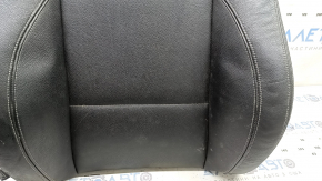 BMW X3 F25 11-17 passenger seat back upholstery, black leather with grey stitching, Sport, dry cleanable, scratched