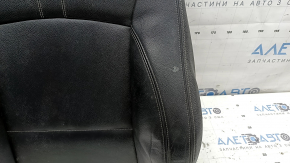 BMW X3 F25 11-17 driver's seat back upholstery, black leather with gray stitching, Sport, dry-cleanable, creases in the leather