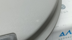 Door trim, front right card, Toyota Camry v50 12-14 usa, gray with gray insert, leather, gray leather armrest, whitened plastic, worn, dents