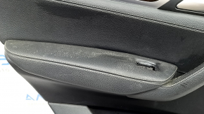 Door trim panel rear left complete BMW X3 F25 11-17 black leather without curtain, black leather armrest, black leather insert, wood molding, scratches, peeling handle, tears, needs dry cleaning
