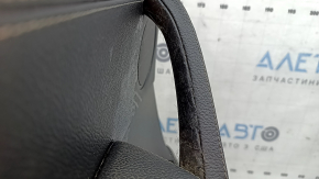 Door trim panel rear left complete BMW X3 F25 11-17 black leather without curtain, black leather armrest, black leather insert, wood molding, scratches, peeling handle, tears, needs dry cleaning