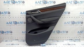 Door trim panel rear right complete BMW X3 F25 11-17 black leather without curtain, black leather armrest, black leather insert, wood molding, scratches, peeling handle, dry cleaning required