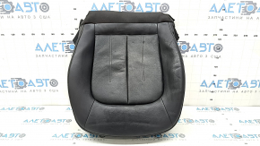 Driver's seat cushion upholstery for Audi A6 C7 12-17, black leather, heated, dented, cracked