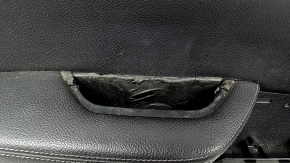 Front left door panel trim, complete BMW X3 F25 11-17, black leather, black leather armrest, black leather insert, wood-like molding, with handle, Harman Kardon, scratches, peeling handle, air on molding