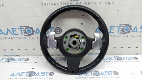 Steering wheel assembly BMW X3 F25 13-17 black leather, without heating, M Sport, with airbag, with buttons, with paddle shifters, worn, scratches