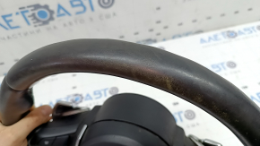 Steering wheel assembly BMW X3 F25 13-17 black leather, without heating, M Sport, with airbag, with buttons, with paddle shifters, worn, scratches