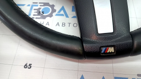 Steering wheel assembly BMW X3 F25 13-17 black leather, without heating, M Sport, with airbag, with buttons, with paddle shifters, worn, scratches