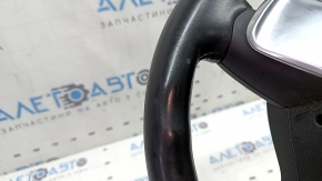 Steering wheel assembly BMW X3 F25 13-17 black leather, without heating, M Sport, with airbag, with buttons, with paddle shifters, worn, scratches