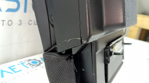 The back of the rear row of seats, central, Audi A6 C7 12-18, black leather, with cup holders, hatch and linings, scratches on the plastic