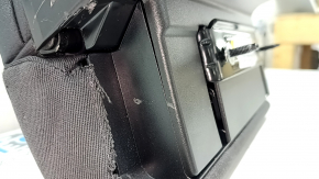 The back of the rear row of seats, central, Audi A6 C7 12-18, black leather, with cup holders, hatch and linings, scratches on the plastic