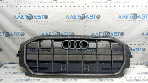 Radiator grill Audi Q8 19-23 gray with chrome under the radar, cracked chrome on the logo