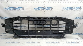 Radiator grill Audi Q8 19-23 gray with chrome under the radar, cracked chrome on the logo