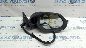 Right side mirror assembly Audi Q8 19-26 15+2 pins, turn signal, heating, auto-dimming, BSM, camera, graphite, in glue