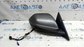 Right side mirror assembly Audi Q8 19-26 15+2 pins, turn signal, heating, auto-dimming, BSM, camera, graphite, in glue