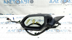 Left side mirror assembly Audi Q8 19-26 15+2 pins, turn signal, heating, auto-dimming, BSM, camera, graphite, in glue