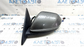 Left side mirror assembly Audi Q8 19-26 15+2 pins, turn signal, heating, auto-dimming, BSM, camera, graphite, in glue