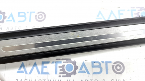 Front right outer door sill trim for Audi Q8 19-26, black with chrome, backlight, dry-cleaned chrome