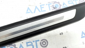 Front right outer door sill trim for Audi Q8 19-26, black with chrome, backlight, dry-cleaned chrome