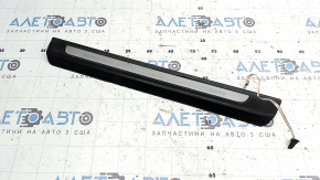 Front left outer door sill trim for Audi Q8 19-26, black with chrome, backlight, scratches, chrome for dry cleaning