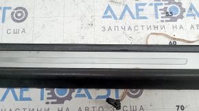 Front left outer door sill trim for Audi Q8 19-26, black with chrome, backlight, scratches, chrome for dry cleaning