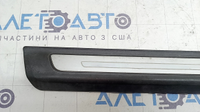 Front left outer door sill trim for Audi Q8 19-26, black with chrome, backlight, scratches, chrome for dry cleaning
