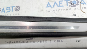 Front left outer door sill trim for Audi Q8 19-26, black with chrome, backlight, scratches, chrome for dry cleaning