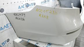 Bare rear bumper Honda Accord 23-26 without parking sensors, white, broken mount, scratches