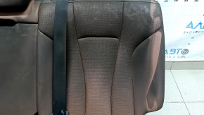 The back of the rear row of seats, 2nd row, left, Audi Q8 19-23, brown leather, perforated, heated, with a black belt and armrest, mechanical, with a lower frame, for dry cleaning, sooty, headrests do not extend