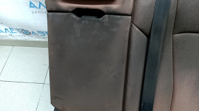 The back of the rear row of seats, 2nd row, left, Audi Q8 19-23, brown leather, perforated, heated, with a black belt and armrest, mechanical, with a lower frame, for dry cleaning, sooty, headrests do not extend