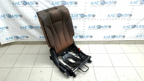 Backrest of the rear row of seats, 2nd row, right, Audi Q8 19-23, brown leather, perforated, heated, mechanical, with a lower frame, dry-cleanable, sooty