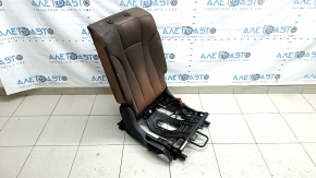 Backrest of the rear row of seats, 2nd row, right, Audi Q8 19-23, brown leather, perforated, heated, mechanical, with a lower frame, dry-cleanable, sooty