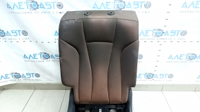 Backrest of the rear row of seats, 2nd row, right, Audi Q8 19-23, brown leather, perforated, heated, mechanical, with a lower frame, dry-cleanable, sooty