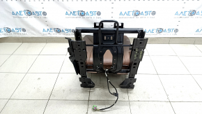 Backrest of the rear row of seats, 2nd row, right, Audi Q8 19-23, brown leather, perforated, heated, mechanical, with a lower frame, dry-cleanable, sooty