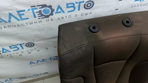 Backrest of the rear row of seats, 2nd row, right, Audi Q8 19-23, brown leather, perforated, heated, mechanical, with a lower frame, dry-cleanable, sooty