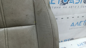 Honda Insight 19-22 passenger seat cushion upholstery, gray leather, heated, perforated, dry-cleanable, cracked leather
