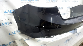 Bare rear bumper Honda Insight 19-22 blue, for parking sensors, worn, pressed, cracked, broken fasteners