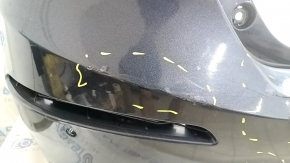 Bare rear bumper Honda Insight 19-22 blue, for parking sensors, worn, pressed, cracked, broken fasteners