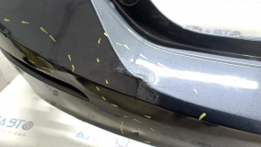 Bare rear bumper Honda Insight 19-22 blue, for parking sensors, worn, pressed, cracked, broken fasteners