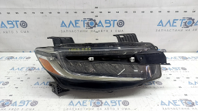 Front right headlight assembly Honda Insight 19-22 LED, missing chrome molding, needs polishing, LED turns yellow