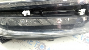 Front right headlight assembly Honda Insight 19-22 LED, missing chrome molding, needs polishing, LED turns yellow