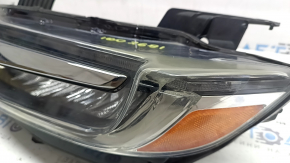 Honda Insight 19-22 LED front left headlight, needs polishing, chips on chrome molding, LED turns yellow, glass is worn