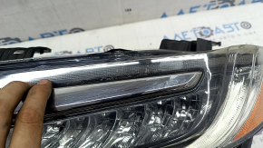 Honda Insight 19-22 LED front left headlight, needs polishing, chips on chrome molding, LED turns yellow, glass is worn