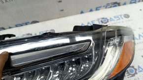 Honda Insight 19-22 LED front left headlight, needs polishing, chips on chrome molding, LED turns yellow, glass is worn