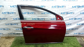 Front right door assembly Hyundai Sonata 11-15 hybrid red RER, scratches