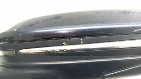 Right side mirror assembly Honda Insight 19-20 12 pins, camera, heated, turn signal, blue with chrome, worn, cracked chrome molding, cracked housing