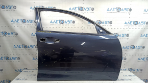 Bare front right door Honda Insight 19-22 blue B607M, with upper chrome molding, scratch