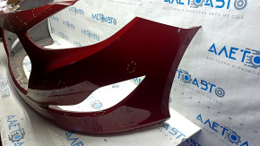 Front bare bumper Hyundai Sonata 11-15 hybrid, red RER, scratches, broken mount