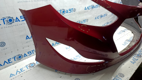 Front bare bumper Hyundai Sonata 11-15 hybrid, red RER, scratches, broken mount
