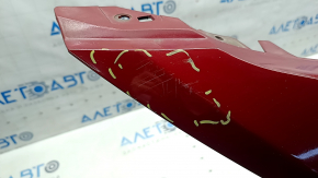 Front bare bumper Hyundai Sonata 11-15 hybrid, red RER, scratches, broken mount